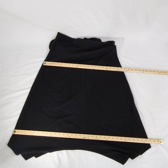 CHICO'S Black Seamed Tee Mixi Dress with Asymmetrical Hem Size 1 (8/M) LIKE NEW - Picture 14 of 16
